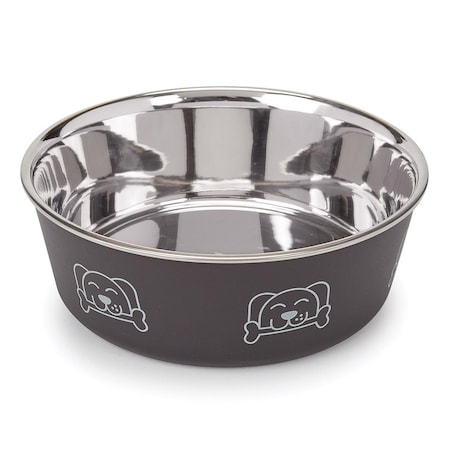 Proselect Espresso Stainless Steel 30 oz Pet Bowl For Dogs ZW8006 25 16