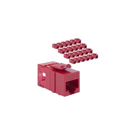 Icc Cat6 RJ-45 Keystone Jack, Red, 25PK IC107F6CRD