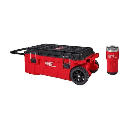 Milwaukee Tool PACKOUT Rolling Tool Chest +20 ozTumbler 48-22-8428, 48-22-8392R