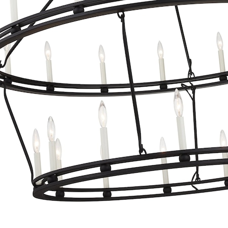 Troy Lighting Sutton 28 Light Chandelier 61 In. Textured Black F6235-TBK