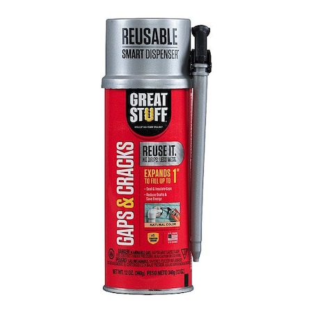 Great Stuff Foam Sealant, Gun Application Method Can, Yellow, 4:1 Expansion Ratio 99108824