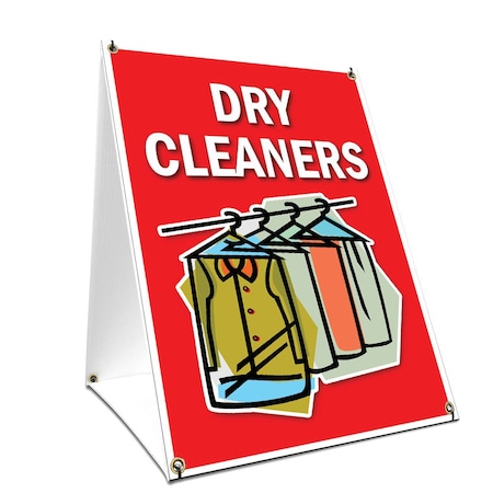 Signmission Dry Cleaners, 24 Inch x 18 Inch A-frame Yard Sign, Plastic Sign SBC-1824-Dry Cleaners