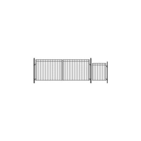 Aleko 16 ft. Madrid Style Steel Swing Dual Driveway with Pedestrian Gate, Black SET16X4MADD-UNB