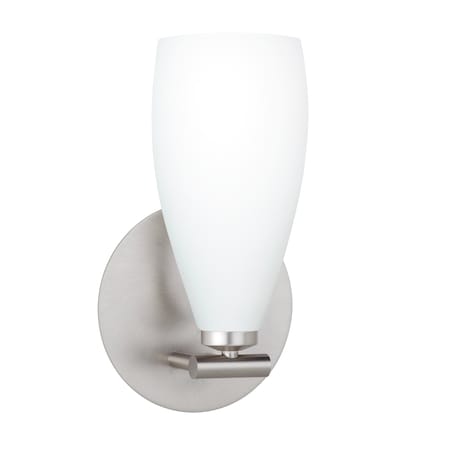 Besa Lighting Karli Wall Sconce, Opal Matte, Satin Nickel Finish, 1x40W Halogen 1SX-719807-SN