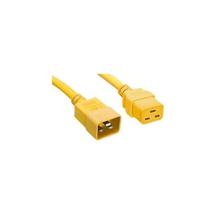 Cable Wholesale Heavy Duty Server Power Extension Cord, White, C20 to C19, 12AWG/3C, 20 Amp, 2 foot 10W3-41202YL