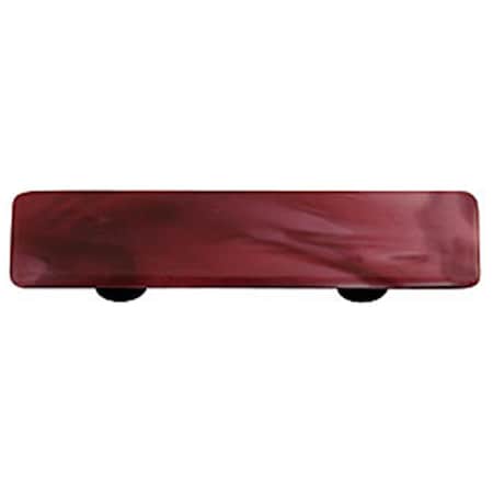 Palacedesigns Swirl Dark Cranberry Rectangle Glass Cabinet Pull - Black Post PA165139