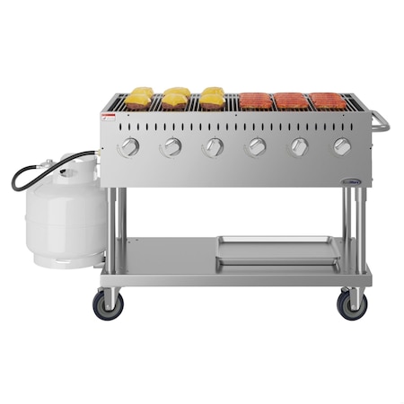 Koolmore 48 in. Commercial Mobile Outdoor Grill Stainless Steel, ETL Listed in Stainless-Steel KM-CGM-48