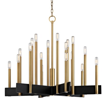 Hudson Valley Lighting Abrams 18 Light Chandelier 33.5 In. Aged Brass 8834-AGB