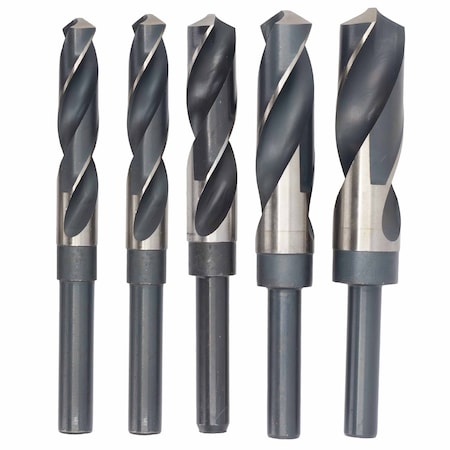 Drill America 9/16"-1" 5Pc. HSS Reduced Shank Drill Bit Set, Shank Type: Round POUD/ARSD