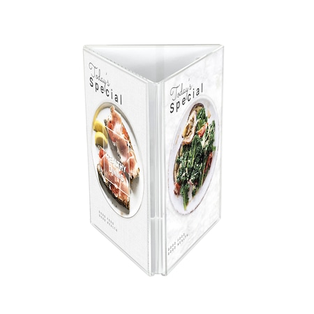 Deflecto 3-Sided Sign/Menu Holder, 4x6 04444