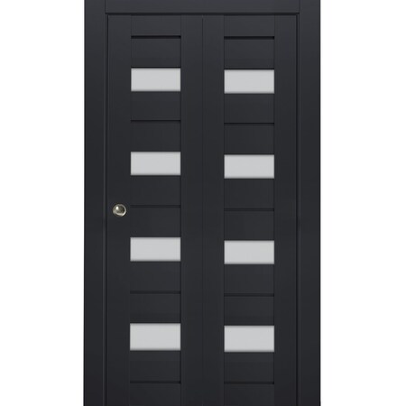 Sartodoors Sliding Closet Bi-fold Doors Solid Core Modern Interior VEREGIO7455BF-ANT-36 x 84 (2* 18x84)