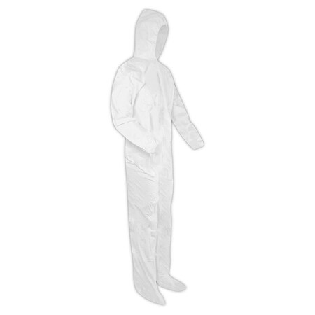 Magid EconoWear CVCHB8MCP Microporous Coveralls with Attached Hood and Boots, Size M CVCHB8MCPM