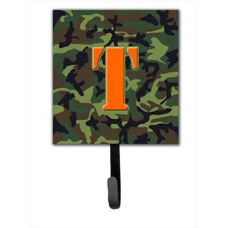 Carolines Treasures Letter T Initial Monogram - Camo Green Leash Holder Or Key Hook CJ1030-TSH4