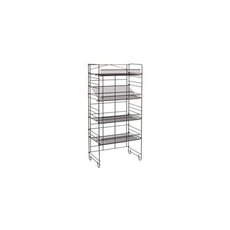 Specialty Store Services Heavy Duty Shelving Merchandiser Rack With 4 Adjustable Angle Shelves For Candy, Snacks, And More 2061