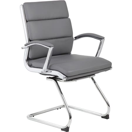Boss Executive CaressoftPlus Chair with Metal Chrome Finish, Guest Chair B9479-GY