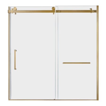Kingston Brass 60" W x 60" H Left Handed Tub Door, Brushed Brass SSD60608SL7