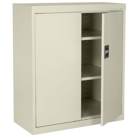 Sandusky Lee Storage Cabinet, 36 in H, 36 in W, 18 in D, Recessed, Keyed, Putty, 2 Shelves EA2R361836-07