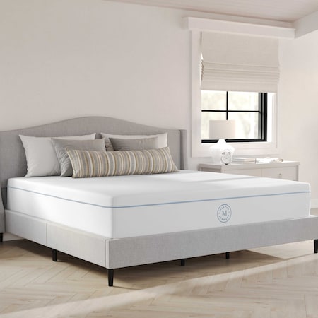 Martha Stewart SleepComplete 12 Inch King Medium Firm Hybrid Pocket Spring and Foam Dual-Action Cooling Mattress CL-MODE1-12K-MS