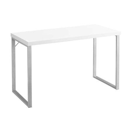 Homeroots 47" White and Silver Computer Desk 333390