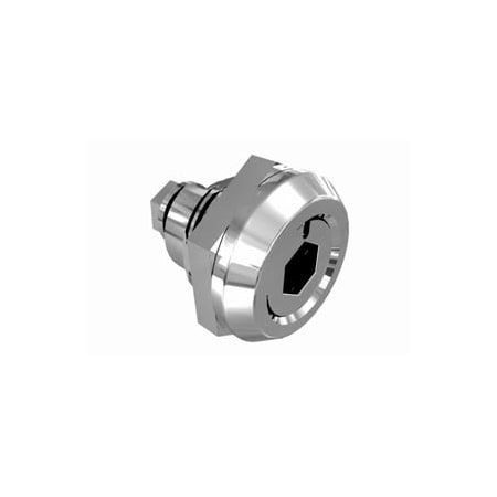Southco Quarter-Turn Cam Latch, 8 mm Hex Recess, Without Cam, Sealed, Zinc Alloy, Chrome Plated, Bright E5-6-012-UU1