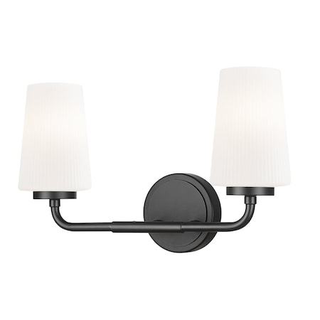 Z-Lite Montford 2-Light Vanity, 16 in W, Matte Black 7005-2V-MB