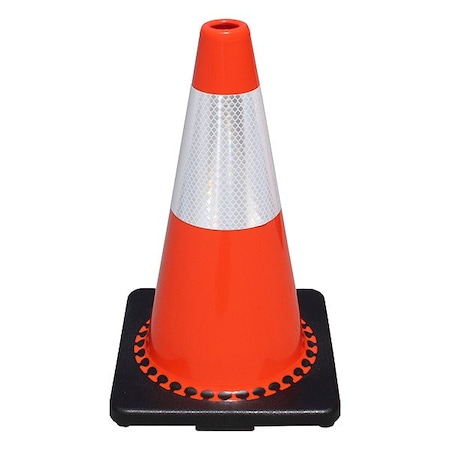 Traffix Devices/Vizcon Traffic Cone, Orange, 18 in H, PVC 15018-HIWB-C3