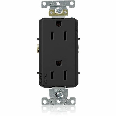 Leviton Plugs&Rcptcls, 15A, 125VAC, Blk, PBT, PK1 16252-E