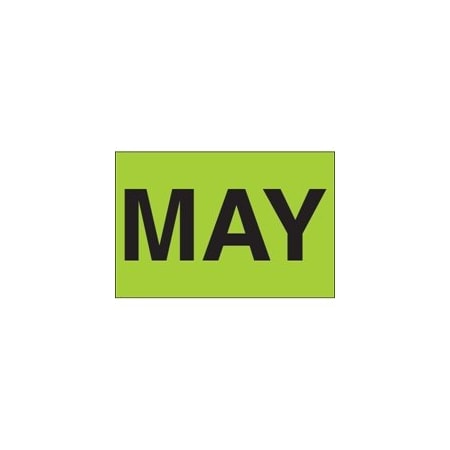 Bubblefast 2 x 3'' - ''MAY'' Fluorescent Green Months of the Year Labels BFDL6781