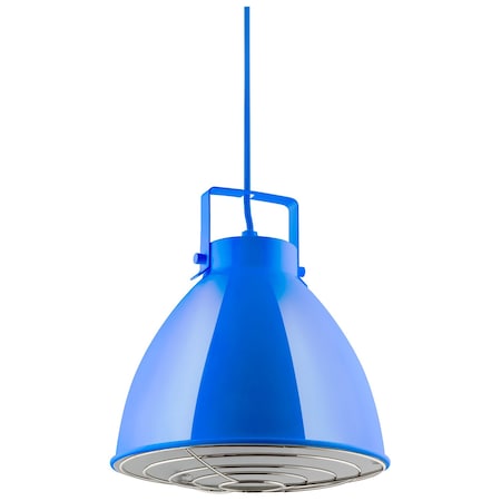 Sunlite 10in. E26 Base 60W Max Bulb x Included 4' Adjustable Cord Blue Chrome Grille Pendant Light 88752-SU