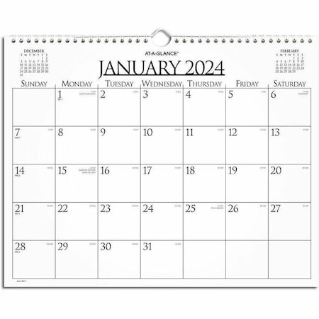 At-A-Glance Business Monthly Wall Calendar, 15 x 12, White/Black Sheets, 12-Month (Jan to Dec): 2022 997-1