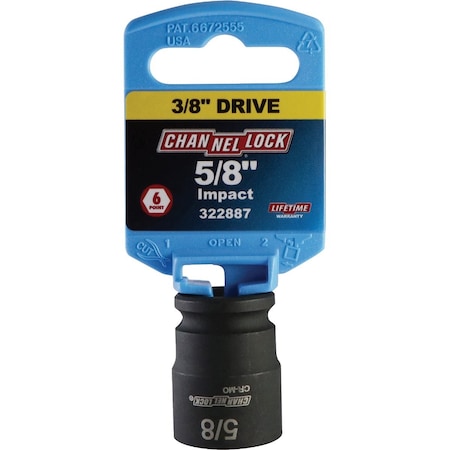 Channellock 3/8'' Drive 5/8'' 6-Point Shallow Standard Impact Socket S1815800112116001