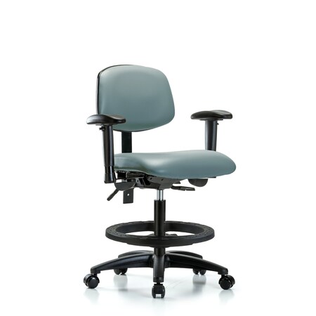 Blue Ridge Ergonomics Vinyl Chair, Vinyl, Adjustable Arms BR-VMBCH-RG-T0-A1-BF-RC-8822