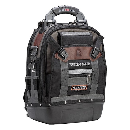 Veto Pro Pac Tool Bag, Black, Brown, Gray, PVC Nylon, Polypropylene, 92 Pockets Tech Pac