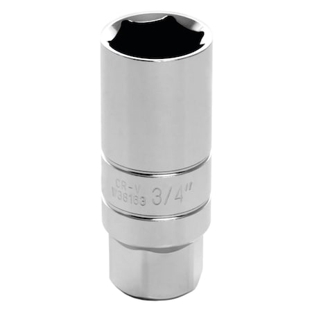 Perform Tool Spark Plug Socket 3/8 In Drive; 3/4 In; Chrome Plated; Chrome Vanadium Alloy Steel W38163