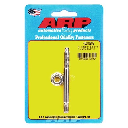 Arp 400-0303 0.31 x 3.2 in. Polished Stainless Steel Air Cleaner Stud Kit ARP400-0303