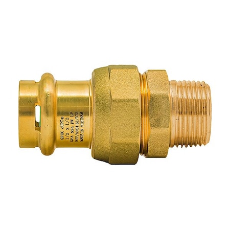 Quickfitting Surepress Strt, Brass, Press-fit1/2in, MNPT1/2in SPWUM11R