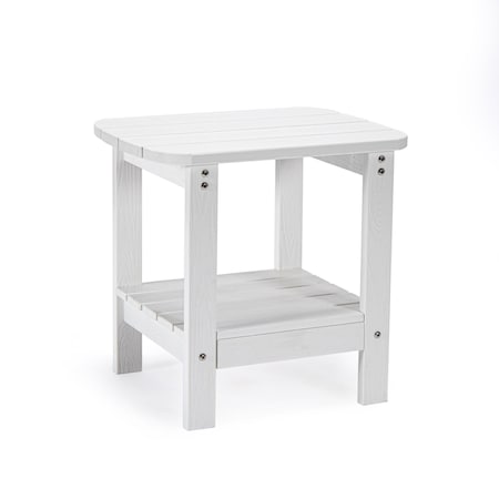Homeroots 15" White Plastic Outdoor Side Table 543740