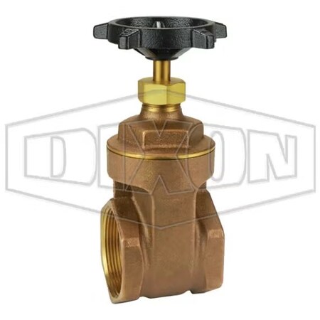 Dixon Gate Valve, 2 in, FNPT, Brass Body, Iron Hand wheel Actuator BGV200