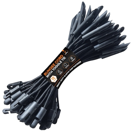 Xpose Safety 12in Elastic Bungee Ties, 100PK for Scaffold Sheeting EBT-12-100-X
