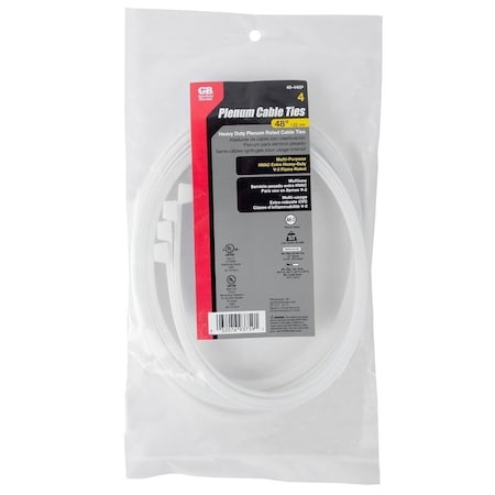 Gardner Bender Cable Tie, 48 in L, Natural, 180 lb Strength 49-448P
