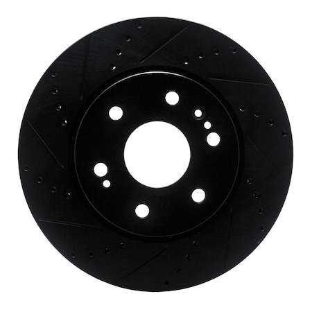 Dynamic Friction Co DFC Brake Rotor - Drilled and Slotted - Black 633-47080L