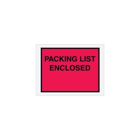 Bubblefast 4 1/2 x 6'' Red Full ''Packing List Enclosed'' Envelopes, 1000PK BFPL413