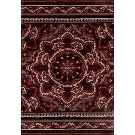 Art Carpet 9 x 13 ft. Milan Collection Fanciful Woven Area Rug, Red 24446