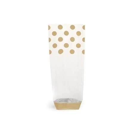 Nashville Wraps Gold Polka Dots 1.4 mil Cello Bags, 2.75x2x10.5, 100PK 96242