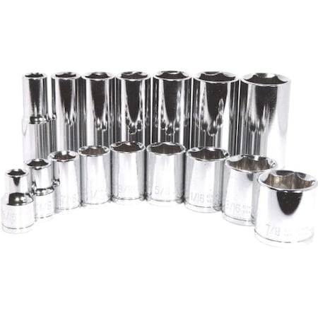 K-Tool International 3/8" Drive, 9/16" SAE Socket, 6 Points, Standard 6Pt, 9/16", 3/8"Dr KTI-22118