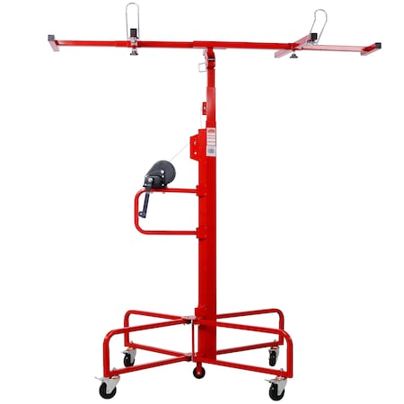 Wrightmaster Drywall Lift Panel 16ft Hoist Jack Lifter, Rolling Caster Wheel, Sheetrock Lift, 150lb, Red ZR-W465P189993
