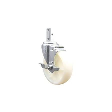 Service Caster 5 Inch Nylon Wheel Swivel 7/8 Inch Square Stem Caster with Brake SCC-SQ20S514-NYS-TLB-78