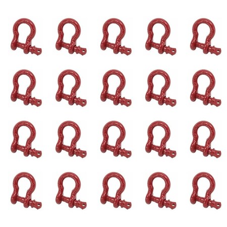 Mytee Products 5/16in Anchor Shackle Forged Carbon Steel w/ Alloy Screw Pin WLL # 0..., 20PK SHACKLE-ANCHOR-SP-516x20