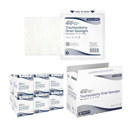 Dynarex Drain Sponge 4 X 4 Inch, Sterile 6-Ply, 50PK 35050