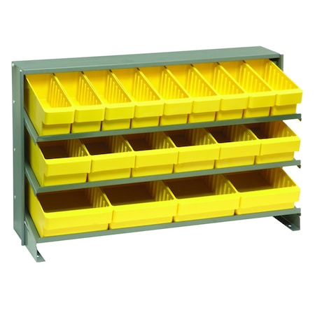 Quantum Storage Systems BENCH PICK RACK W/9 YELLOW BINS QPRHA-567YL